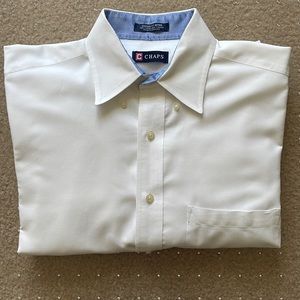 Chaps, White, Long sleeve button down dress shirt, 15-15 1/2; 32/33